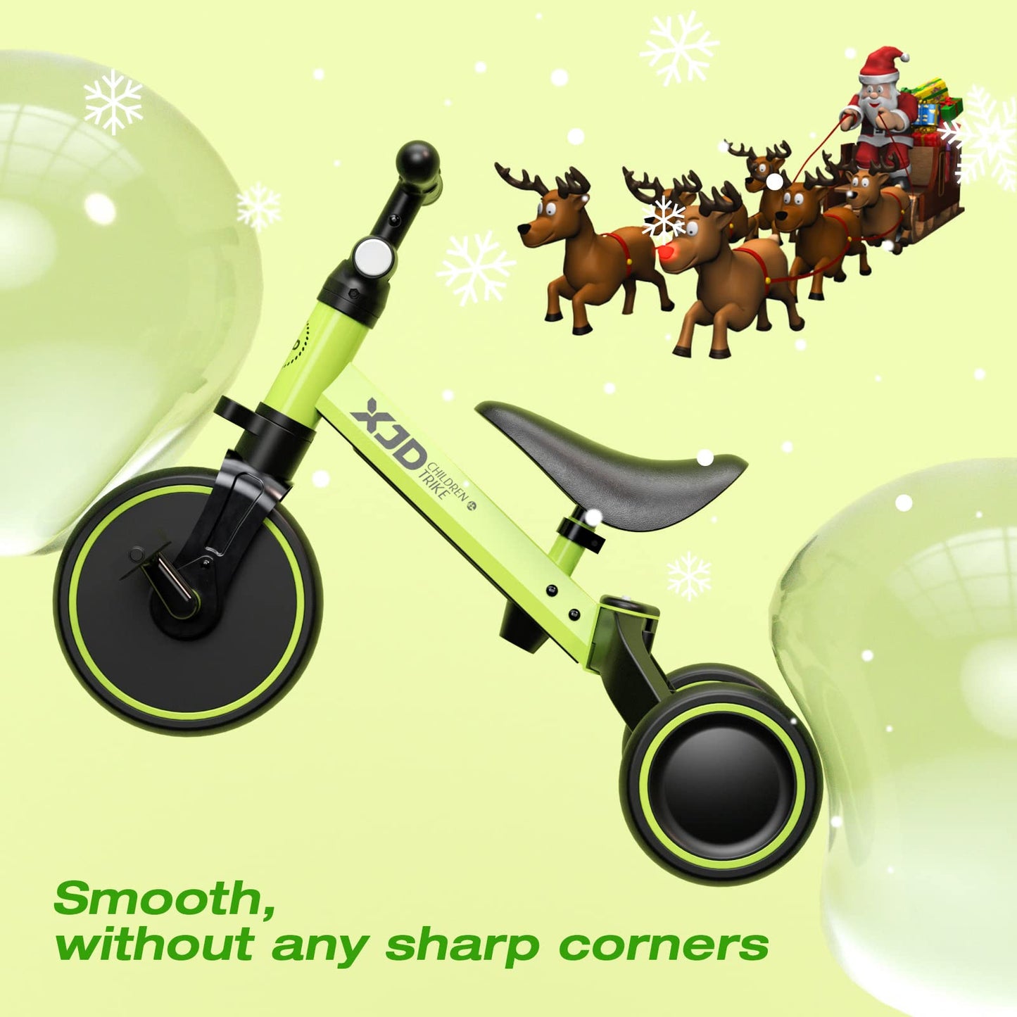 XJD 7 in 1 Toddler Bike with Push Handle,Tricycles for 1 to 3 Years Old, Toddler Tricycle with Push Handle for Boy Girl, Baby Balance Bike with Adjustable Seat Height and Removable Pedal