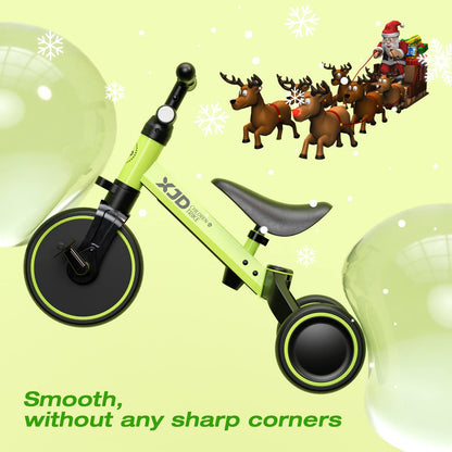 XJD 7 in 1 Toddler Bike with Push Handle,Tricycles for 1 to 3 Years Old, Toddler Tricycle with Push Handle for Boy Girl, Baby Balance Bike with Adjustable Seat Height and Removable Pedal