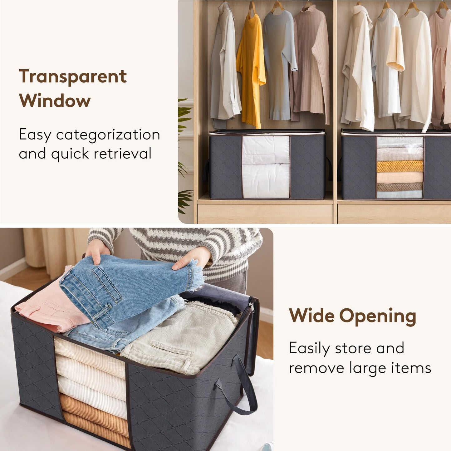 Lifewit 6-Pack Foldable Storage Bins with Lids