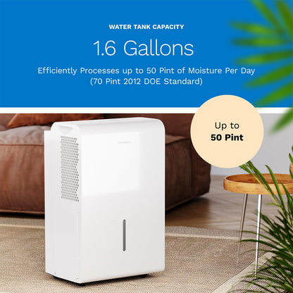 50 Pint hOmeLabs WiFi Dehumidifier with Pump