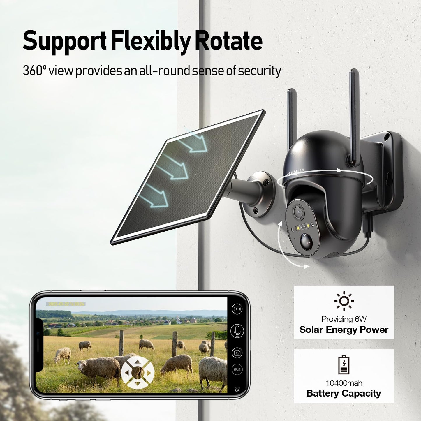 SEHMUA 4G LTE Solar Security Camera Outdoor
