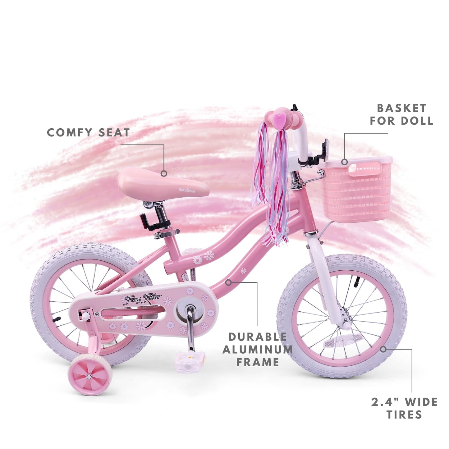 Girls 14" Pink Bike with Training Wheels