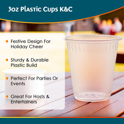 100 Pack Bluesky Clear Plastic Cups - 3 oz.