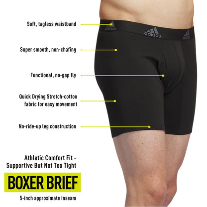 3-Pack adidas Men's Cotton Boxer Briefs