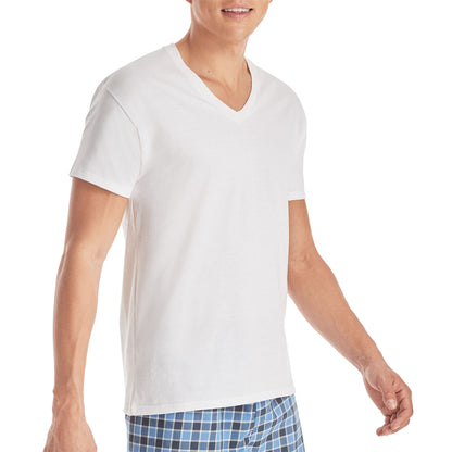 6 Pack Hanes Men's Moisture-Wicking V-Neck Tee Undershirts