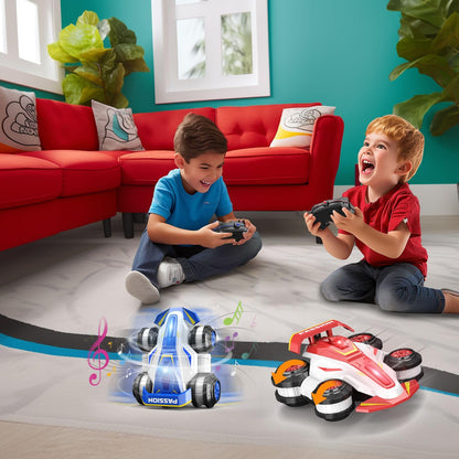 LOOZIX Upgraded Remote Control Car 360° Spins RC Car 2- in-1 Anti-Gravity RC Racer Wheelie Drift Stunt Car with Lights&Music Birthday Gifts Toys for 6 7 8 9 10 11 12 Year Old Boys