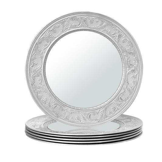 Silver Charger Plates Set of 6 for Weddings