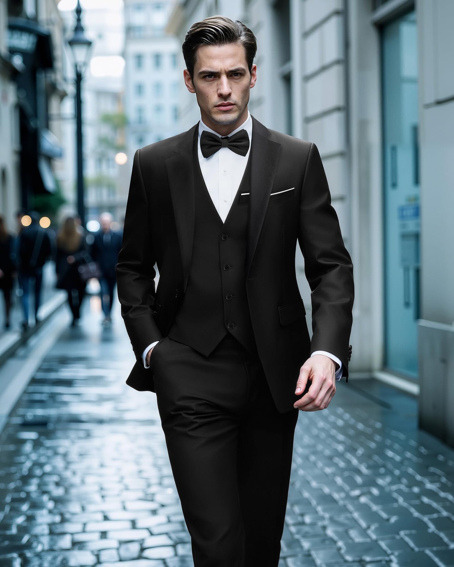 MAGE MALE Men's Slim Fit 3-Piece Suit Set
