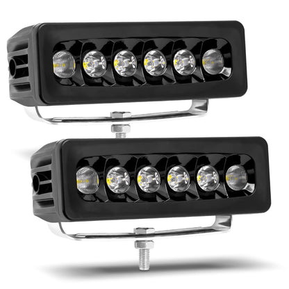 YCHOW-TECH 6 inch LED Light Bar White 120W 6500K Super Bright Spot Work Light Pods Single Row Off Road Driving Light Fog Light Boat Light Waterproof SUV ATV 4WD Car Truck Golf Cart 12V 24V IP68 (2pcs)
