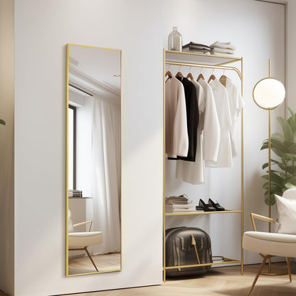 Gold Full Length Mirror 55"x15" for Wall