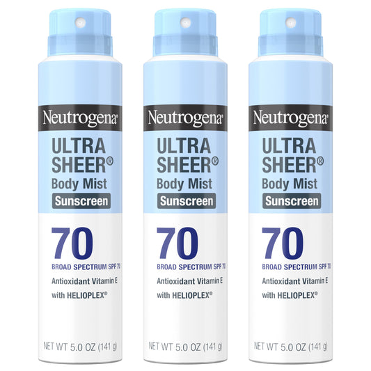Neutrogena SPF 70 Sunscreen Spray, 5 oz Pack of 3