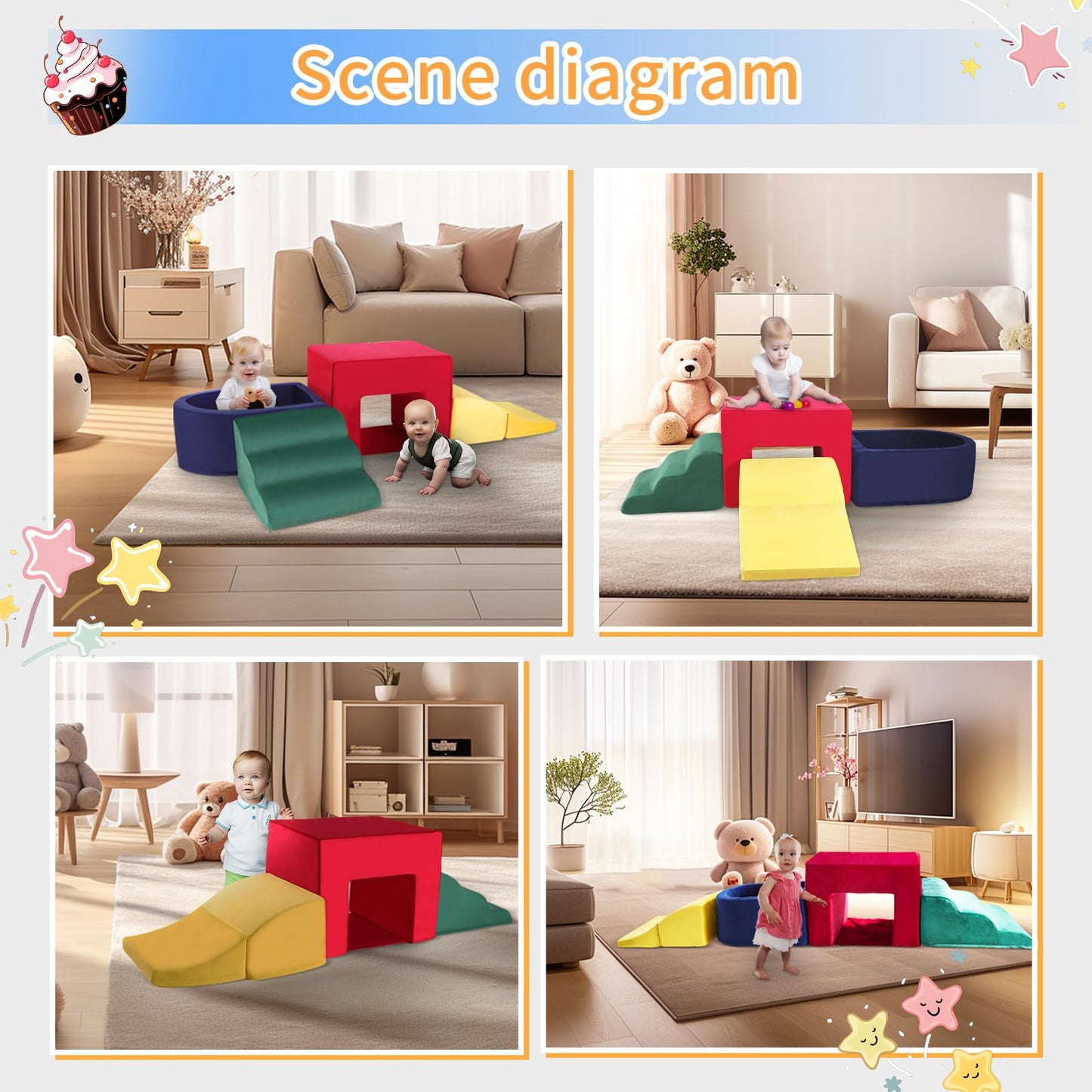 4-Piece Foam Climbing Blocks for Toddlers