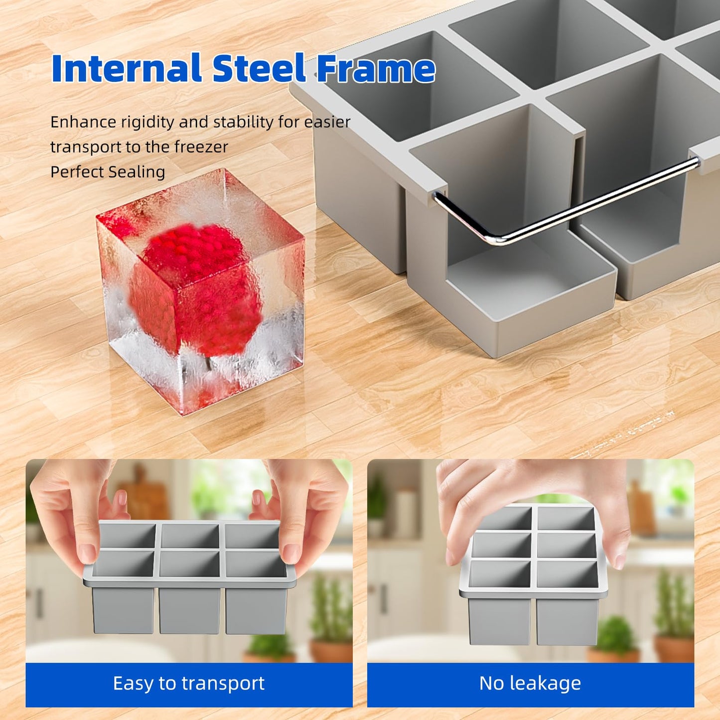2 Pack HANCELANT Large Ice Cube Trays