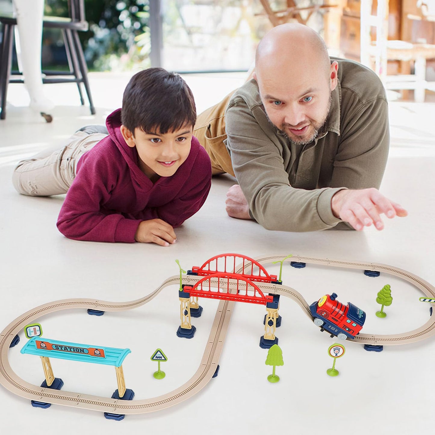 Electric Train Set for Toddlers with Sound