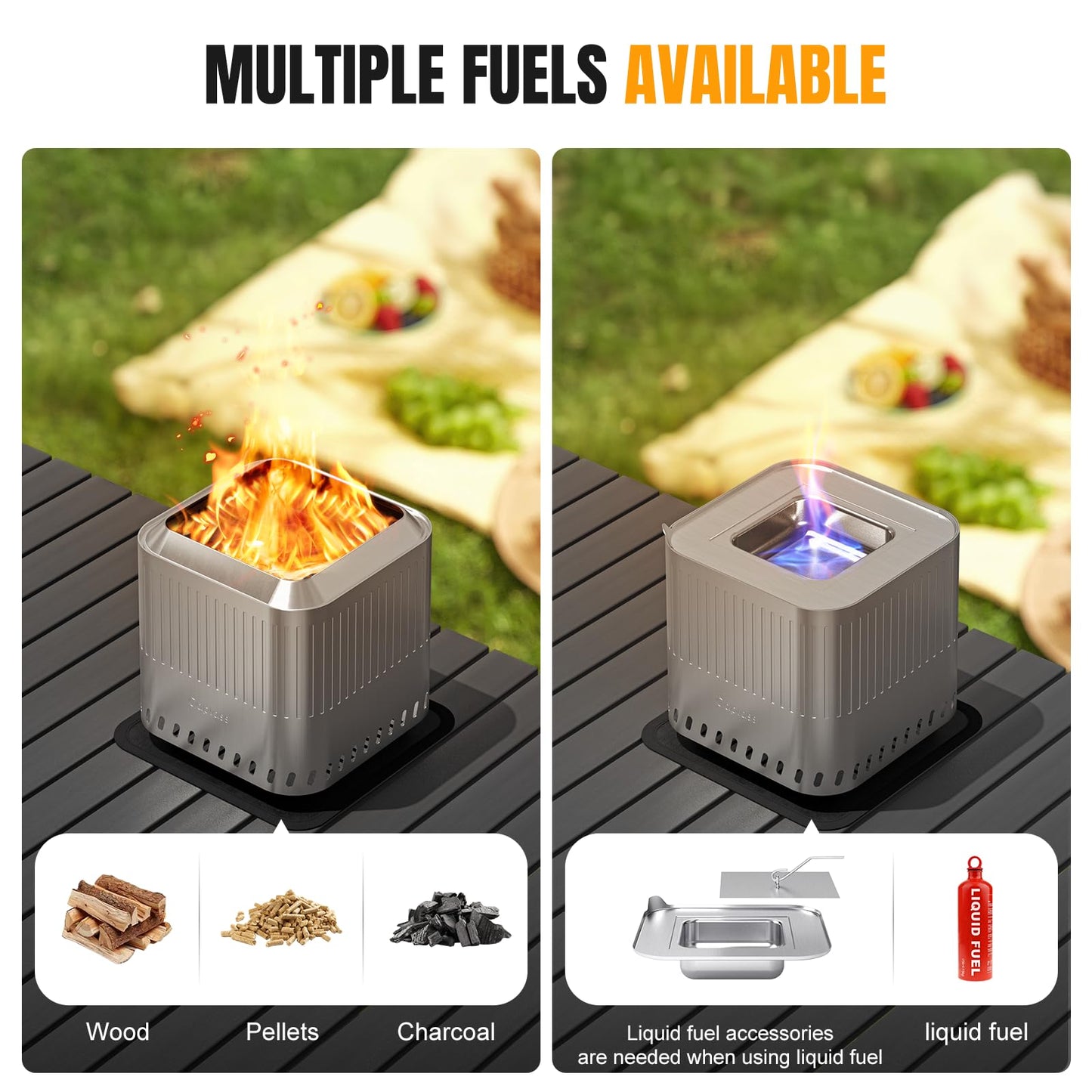 Portable Smokeless Fire Pit for Outdoor Camping