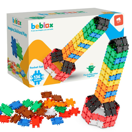 BEBLOX Building Blocks Rocket Set - Building Toys for Kids Ages 4-8 - Learning & Educational Fun Stem Toys - Birthday Gifts for Boys & Girls Age 4 5 6 7 8 9 10 11 & 12 Year Old Toys