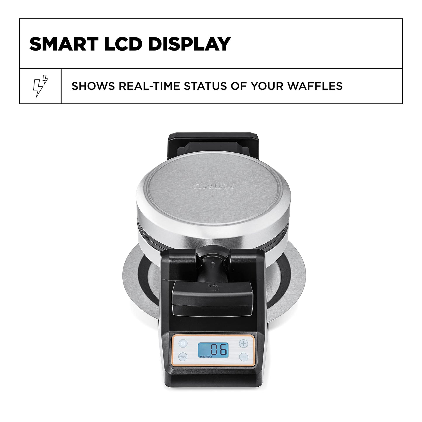 CRUX Belgian Waffle Maker with Digital Control