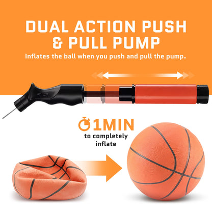Hand Pump for Sports Balls with Needle Set