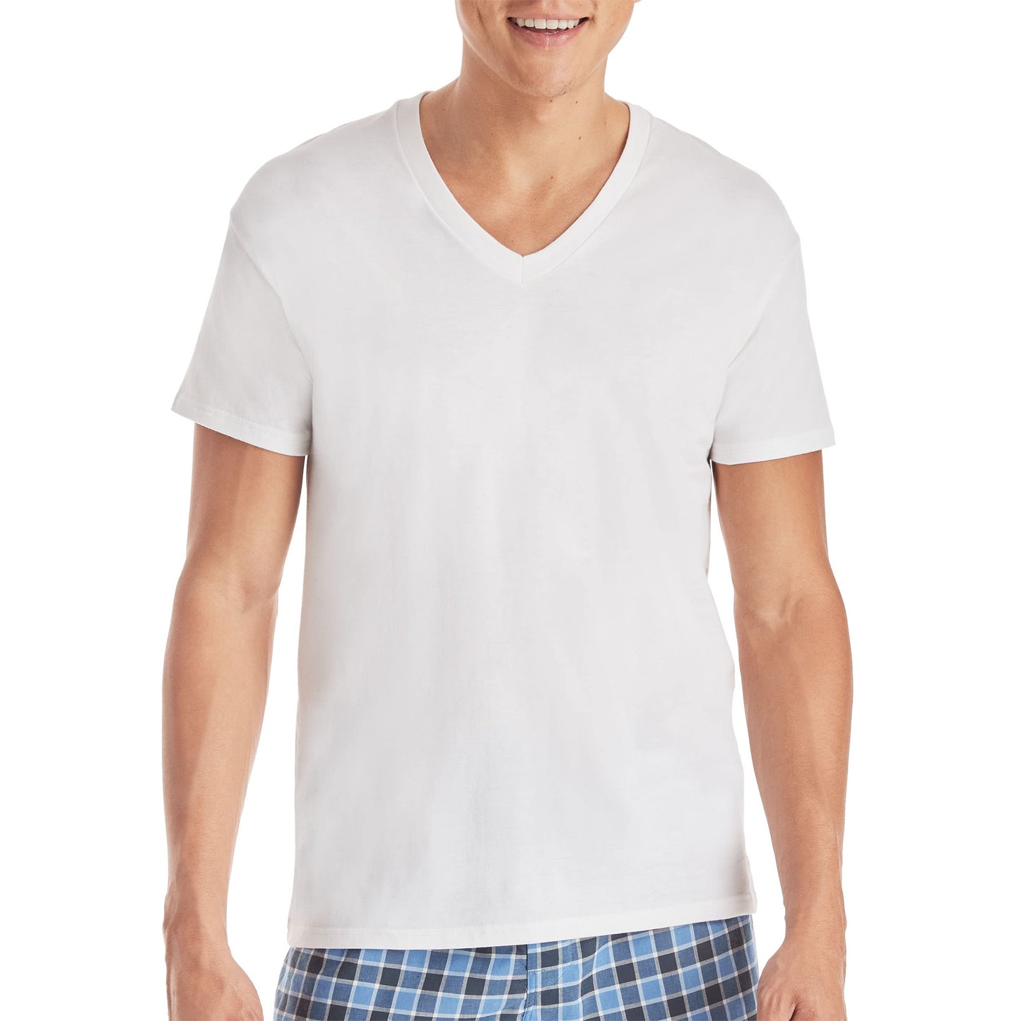6 Pack Hanes Men's Moisture-Wicking V-Neck Tee Undershirts