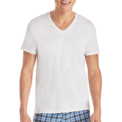 6 Pack Hanes Men's Moisture-Wicking V-Neck Tee Undershirts