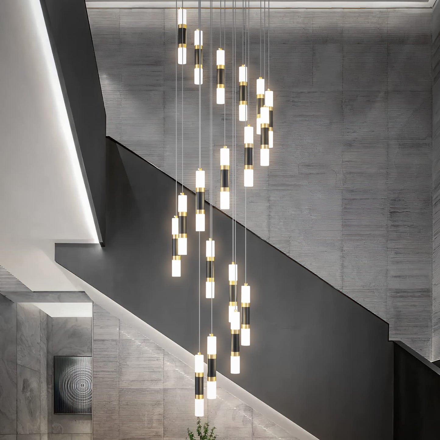 UPDATE: DEAD ❗ LIANGMH 18-Light Modern Kitchen Island Black Gold Ceiling Pendant Light Dimmable LED 108W Staircase Large Chandelier Lobby Living Room Bedroom Foyer High Ceiling Chandelier