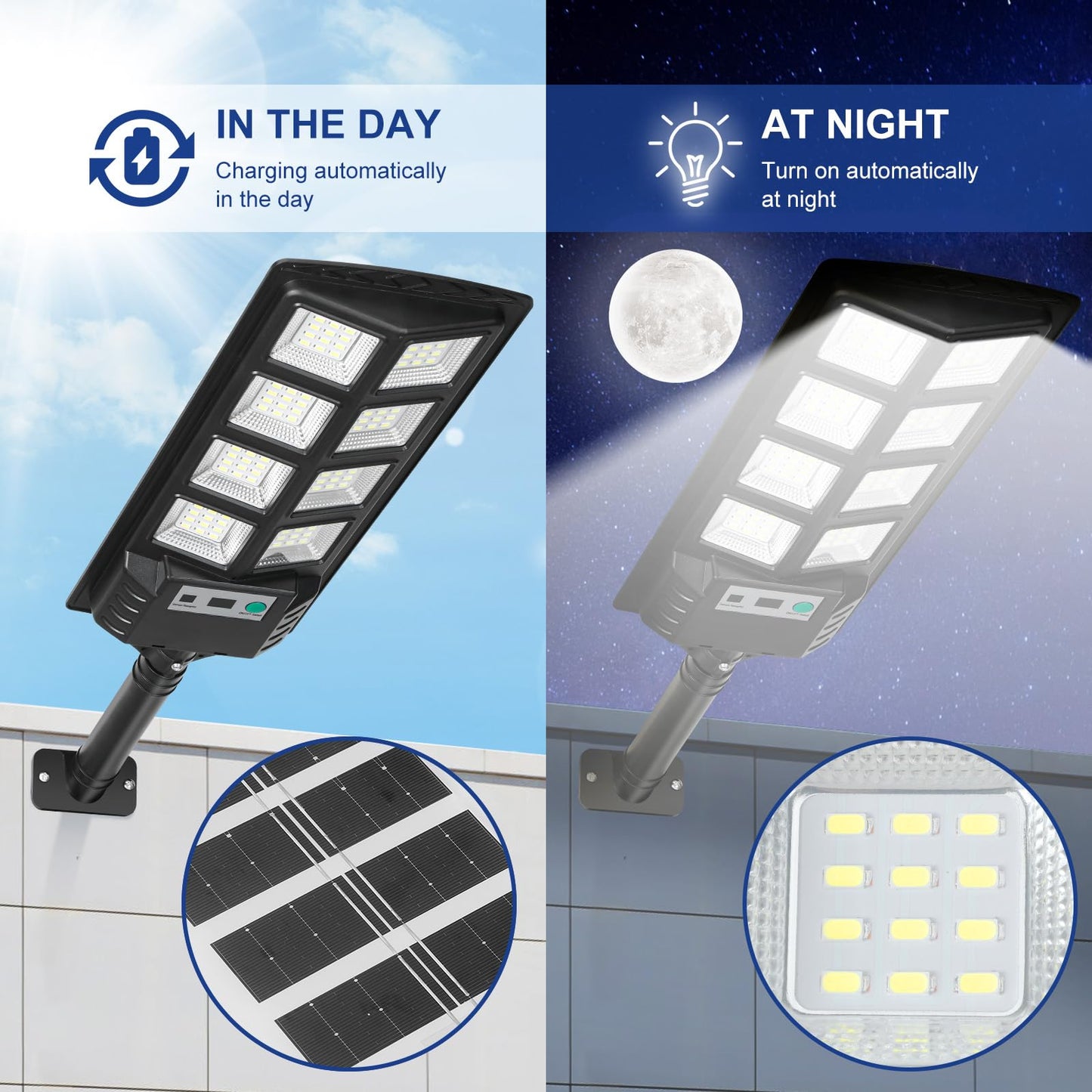 Solar Street Light 200W Motion Sensor 4-Pack