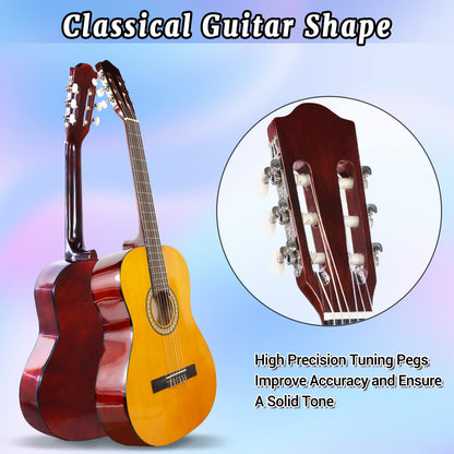 Strong Wind 39 Inch Classical Guitar Nylon Strings Full Size Acoustic Guitar for Beginner Students Adult