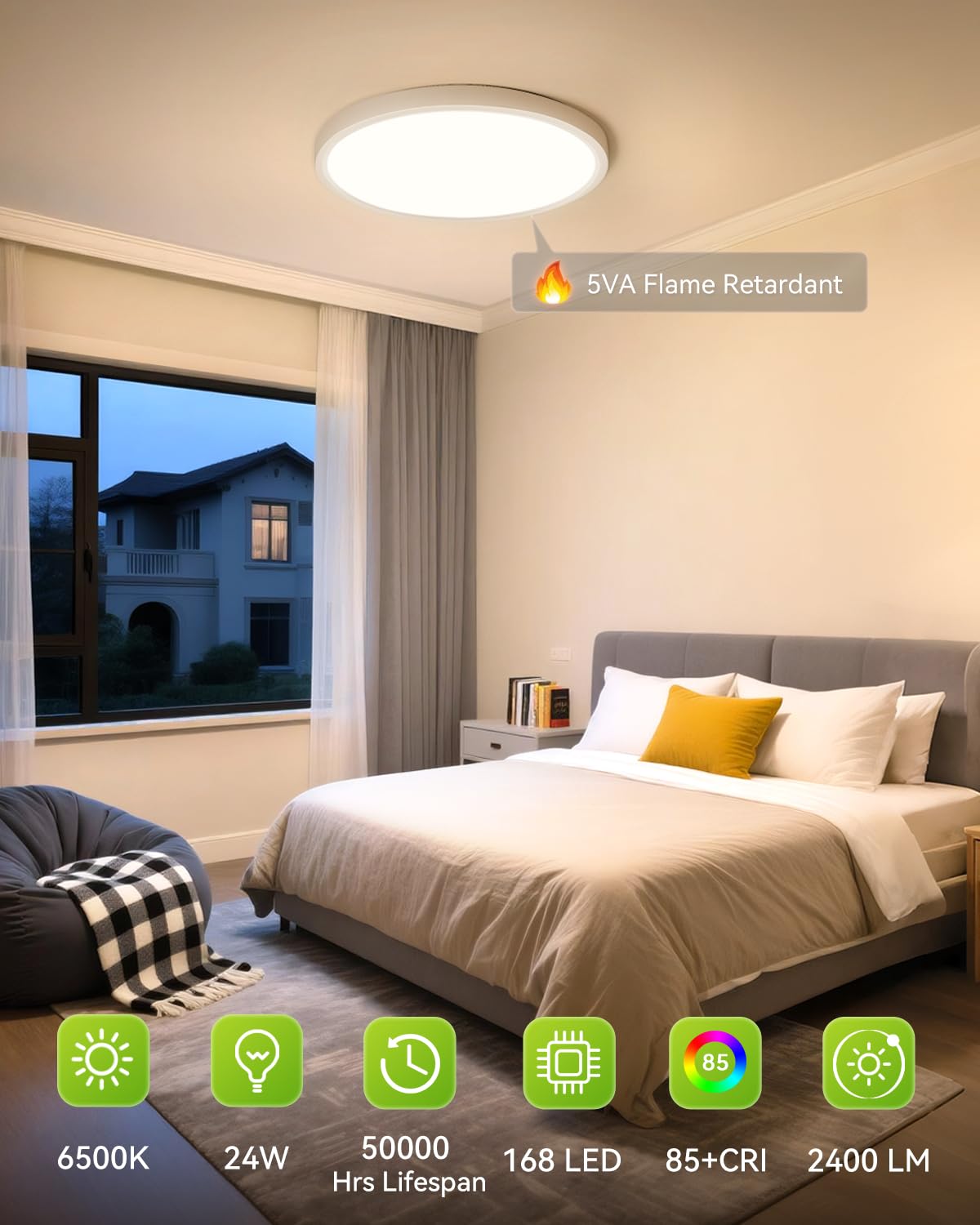 12 Inch LED Flush Mount Ceiling Light Fixture