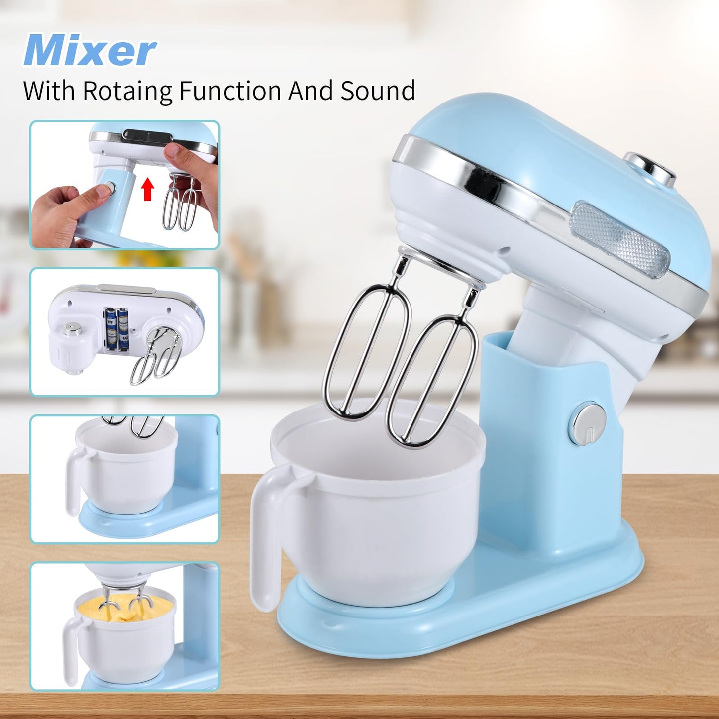 Kids Kitchen Appliances Toy Set with Light & Sound