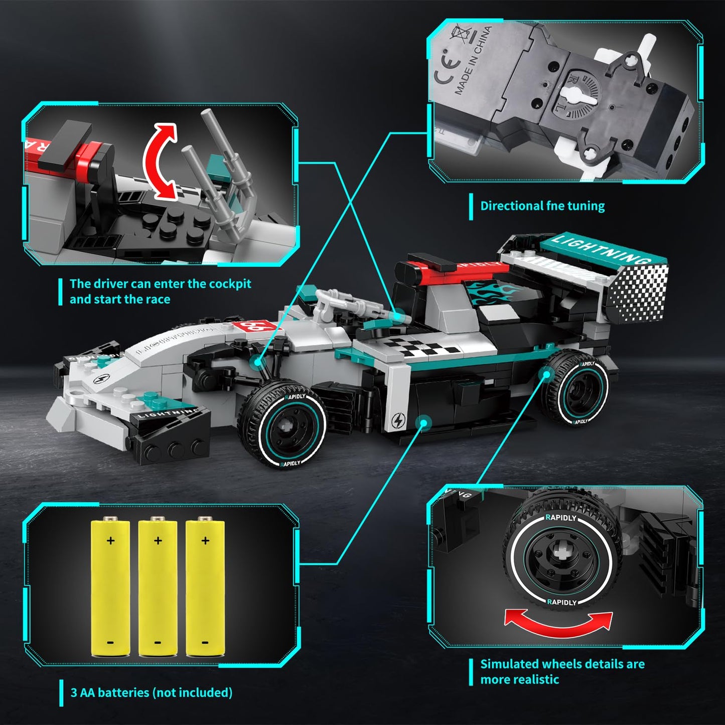 STEM Building Toys Remote Control Racing Car Set