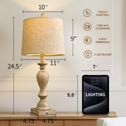 Touch Control Dimmable Table Lamp Set of 2