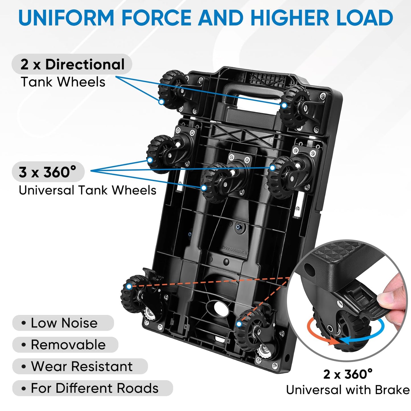 TICONN Portable Heavy Duty Folding Hand Truck