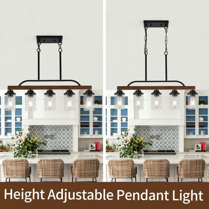 KEESFU 5-Light Farmhouse Pendant Light Fixture