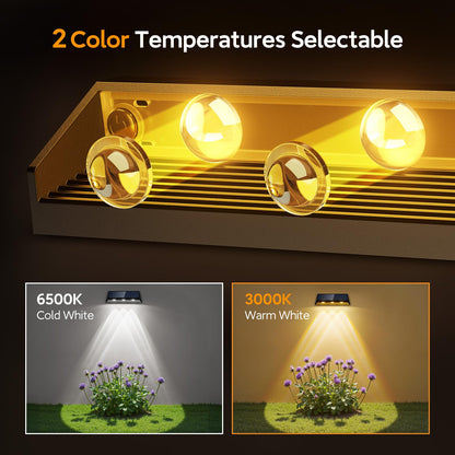 LETMY Solar Fence Lights - 4 Pack Waterproof LED