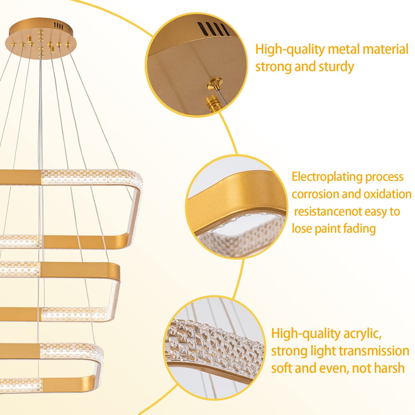 Smart Dimmable LED Chandelier by ADXEICE