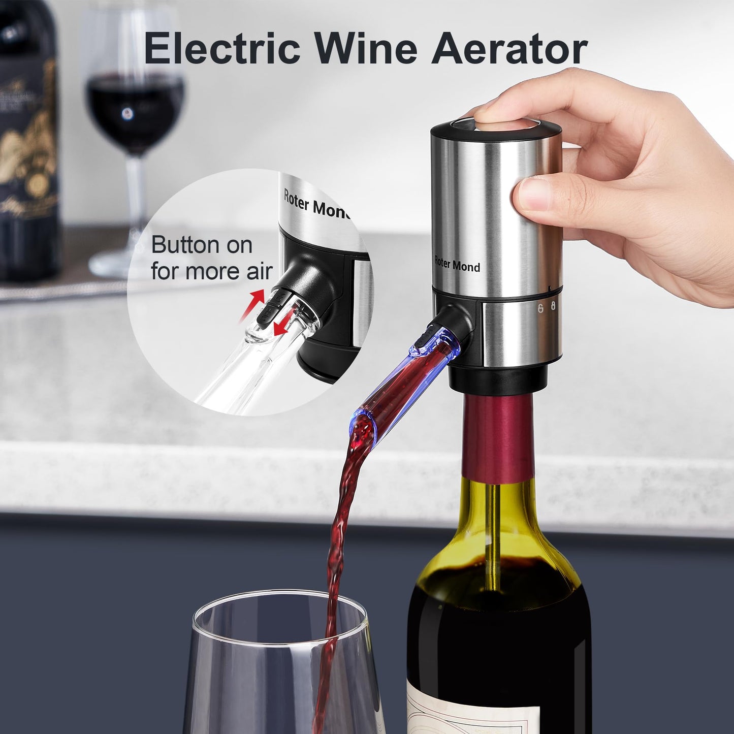 Electric Wine Opener Set with Aerator & Stoppers
