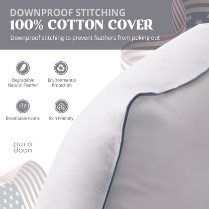 puredown Goose Down Medium Firm Pillows 2-Pack