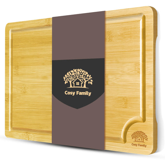 XL Bamboo Cutting Board Set with Juice Groove