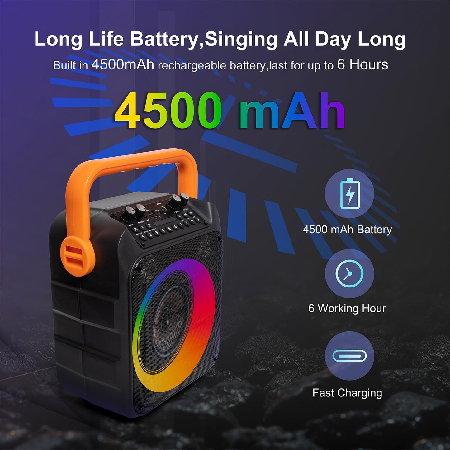 Karaoke Machine with 2 Wireless Microphones