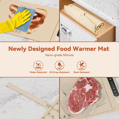 Electric Food Warming Mat with Adjustable Heat