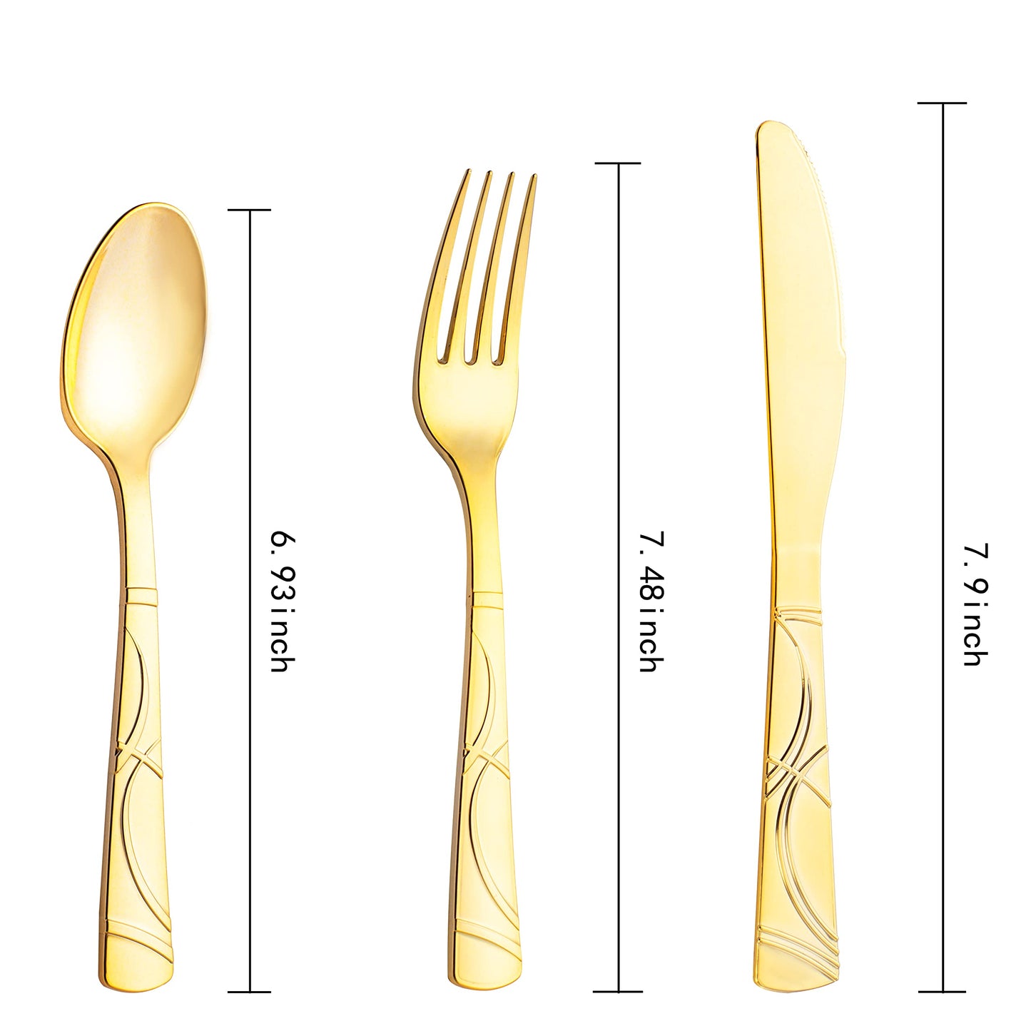 Gold Plastic Cutlery Set - 300 Disposable Utensils