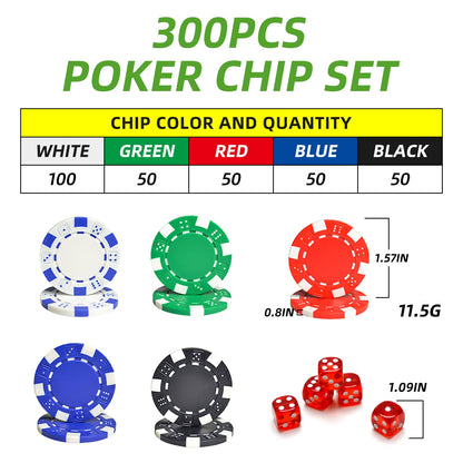 NOLIE 300 PCS Poker Chip Set with Case