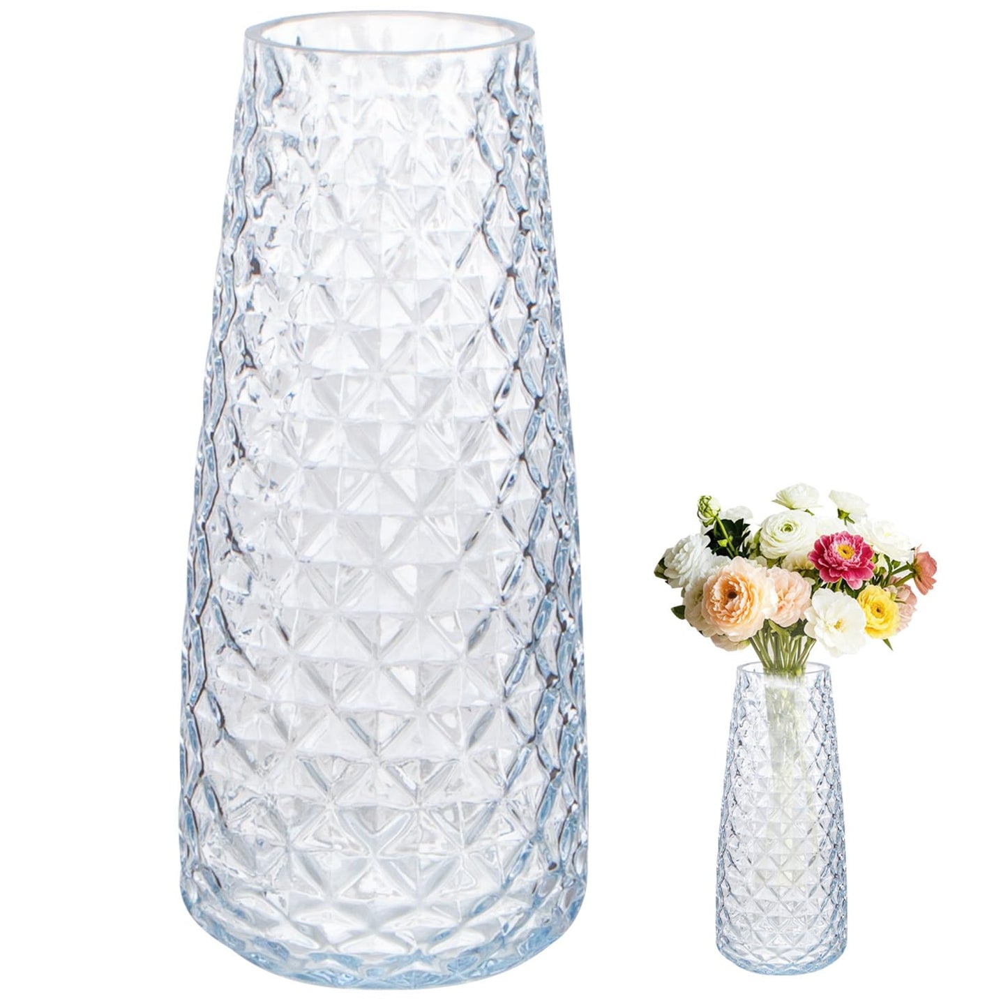 Crystal Round Glass Vase for Floral Arrangements