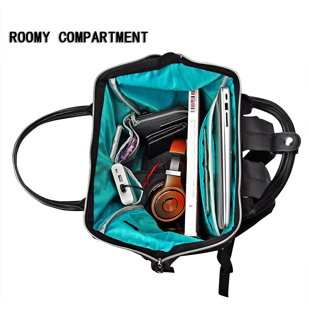 KROSER Laptop Backpack 15.6 Inch Stylish Backpack Doctor Bag Water Repellent College Casual Daypack with USB Port Travel Business Work Bag for Men/Women-Black