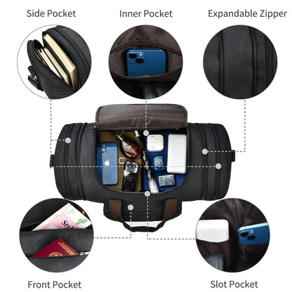 50L Expandable Duffle Bag for Travel & Gym