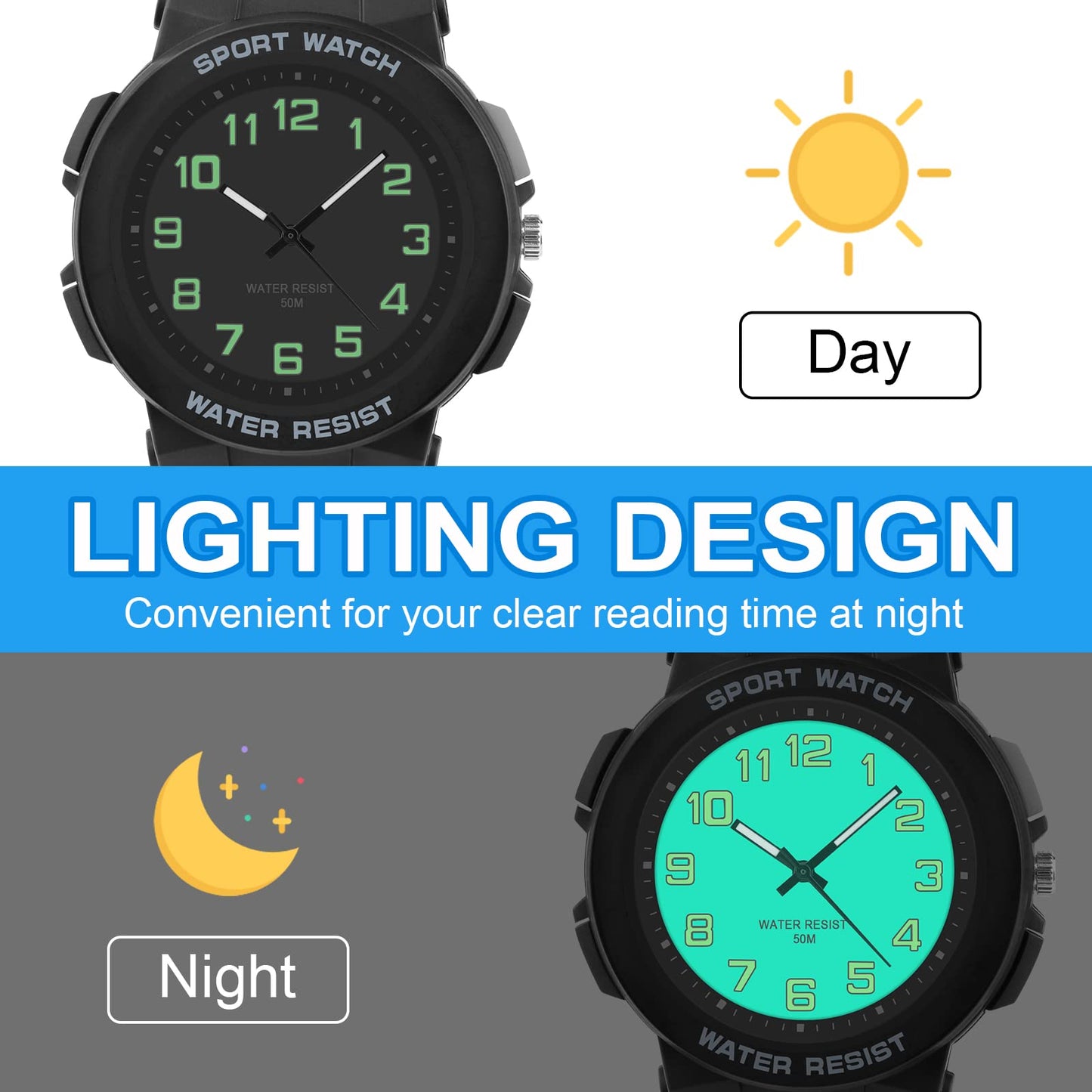 Kids Waterproof Analog Watch for Outdoor Sports
