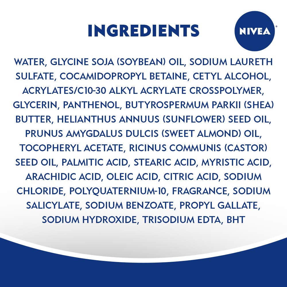 NIVEA Shea Butter Nourishing Body Wash, Moisturizing Body Wash with Nourishing Serum, Plant-Derived Oils, Essential Skin Lipids and Vitamins, 20 Fl Oz Bottle