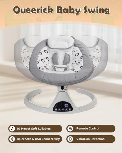 Portable Electric Baby Swing with Bluetooth Music