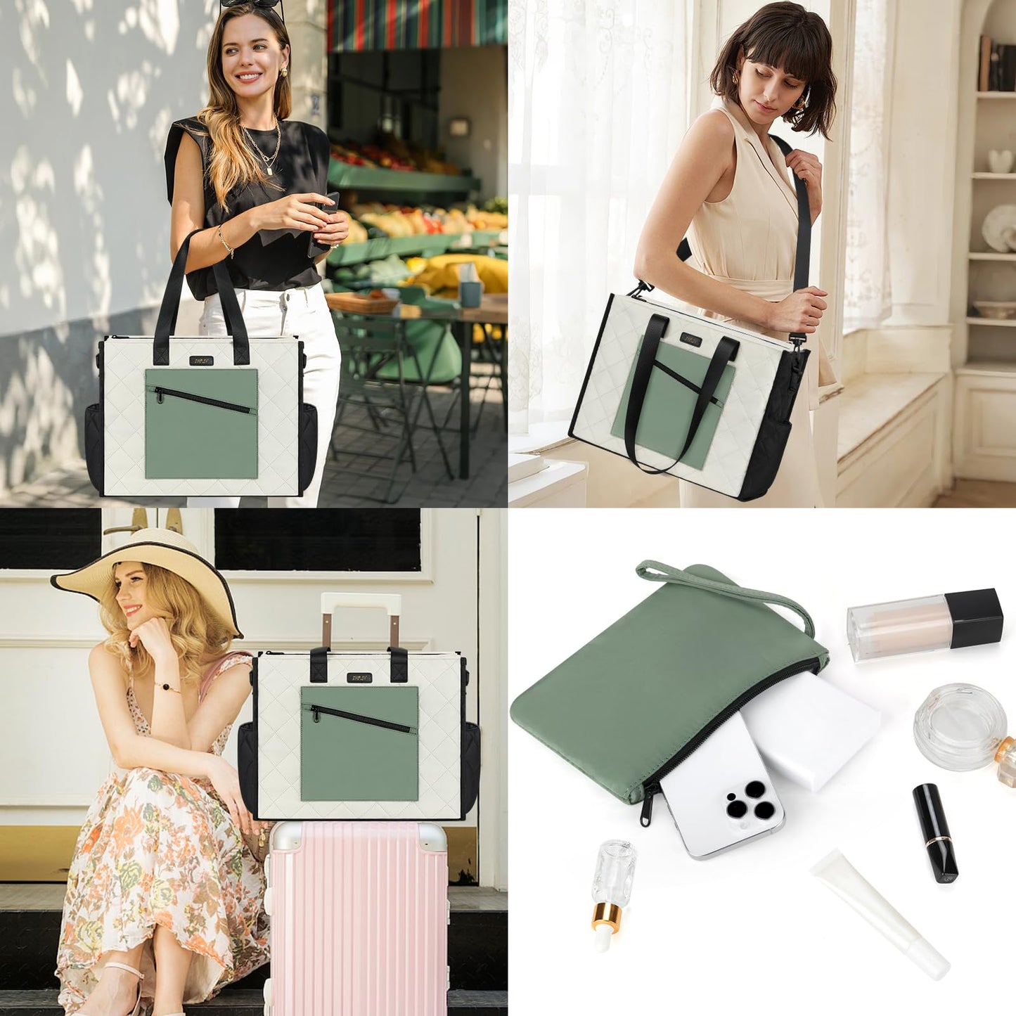 IBFUN Travel Tote Bag for Women Utility Work Tote Laptop Bag