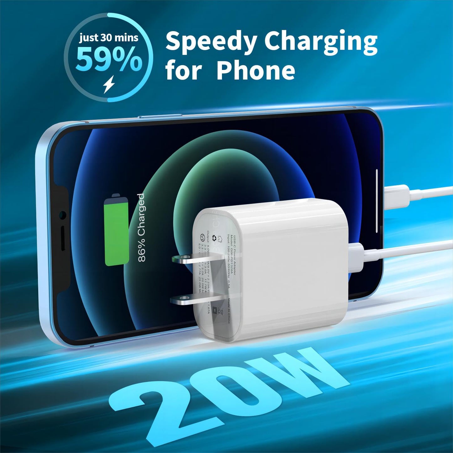 3 Pack USB C Charger Block 20W Fast Charging